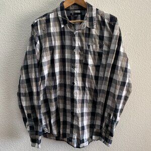 Volcom Skater Skateboard Plaid Button Down Shirt Men's Large Multi-Color